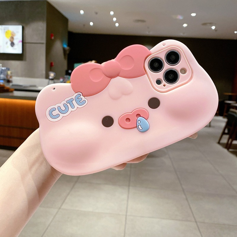 Ốp Điện Thoại Mềm Hình Heo Con Có Dây Đeo Dài Cho Xiaomi mi 11 lite 11t poco x3 x5 redmi 12c 9t 10c note 12 11 10 pro 11s 9a