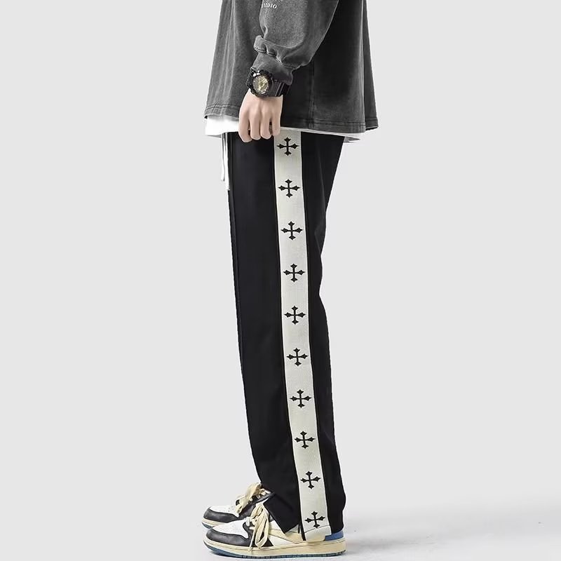 Quần Dài Thể Thao Dáng Rộng Màu Đen Thời Trang Xuân Thu Cá Tính Cho Nam