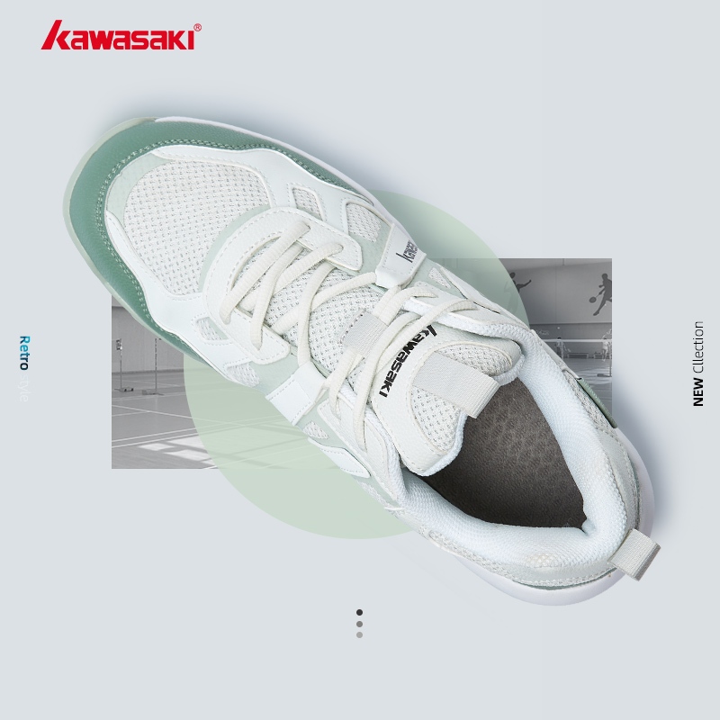 Giày Thể Thao Chơi Cầu Lông kawasaki 2023 k2b50-a3308 Phong Cách retro Dành Cho Nam Và Nữ