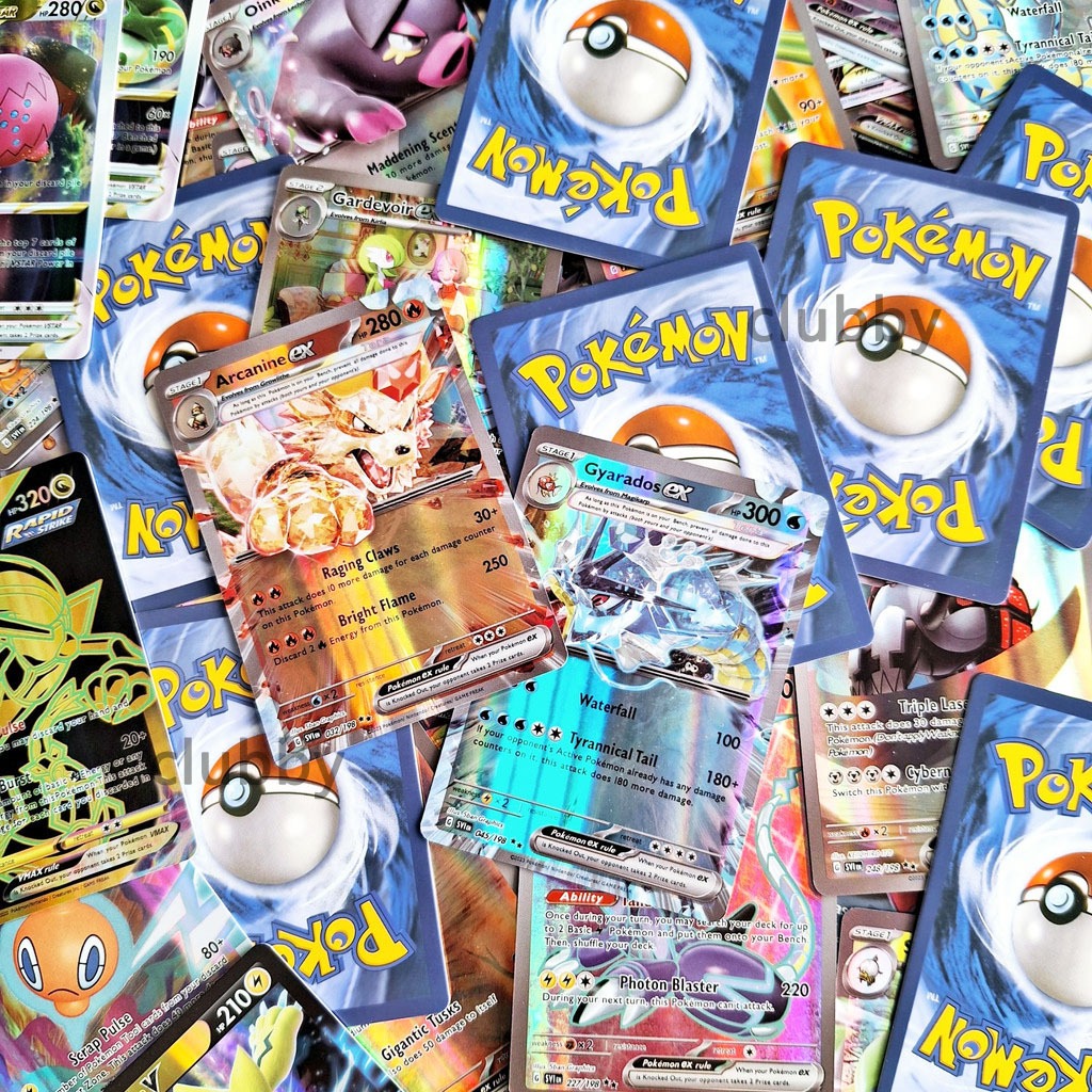 Bộ 100 3D Thẻ Bài Đồ Chơi Pokemon lấp lánh Charizard Tiếng Anh VSTAR / VMAX / EX quà tặng đồ chơi trẻ em