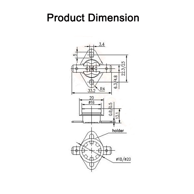 2 Cái/lốc KSD301 10A 250V Bakelite Công Tắc Nhiệt Rơ Le Thường Đóng Bình Thường Mở 85 95 105 125 140 C