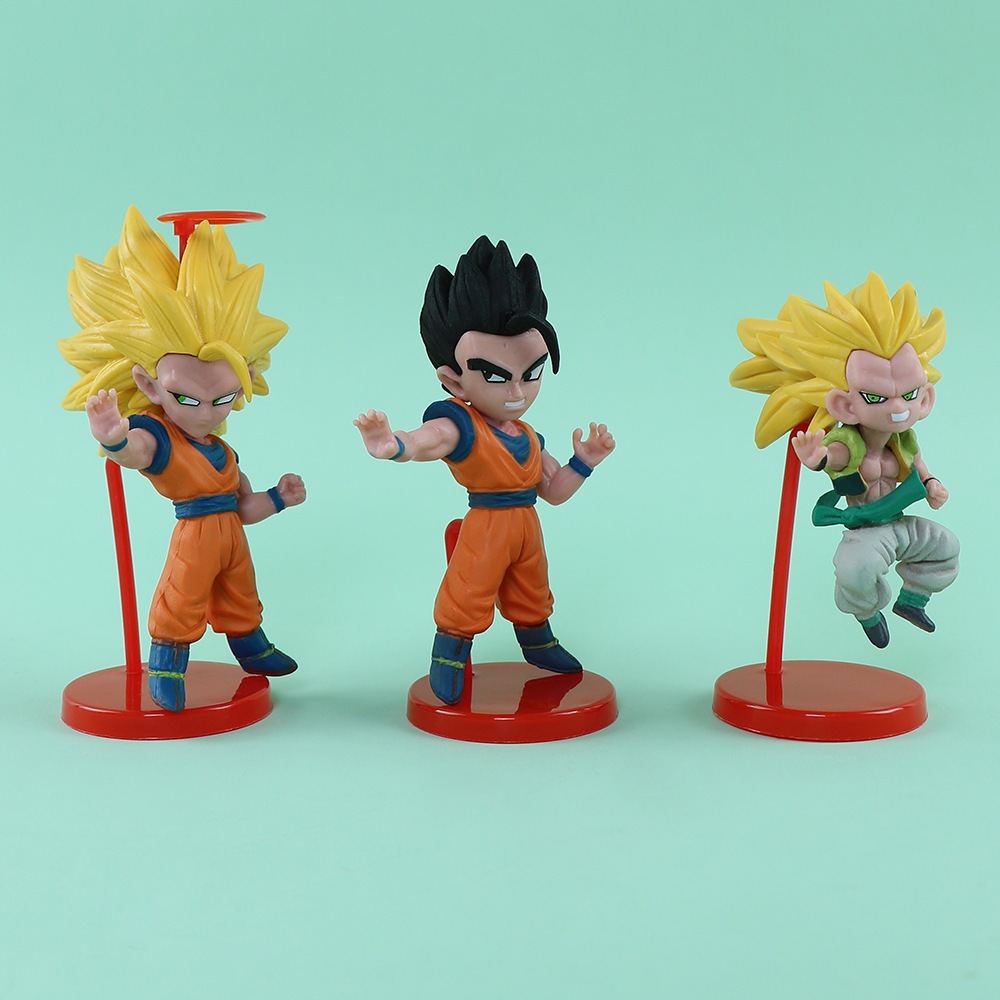 Bộ 6 Mô Hình Nhân Vật son goku Kakashi majin buu son gohan gotenks super saiyan Bằng pvc
