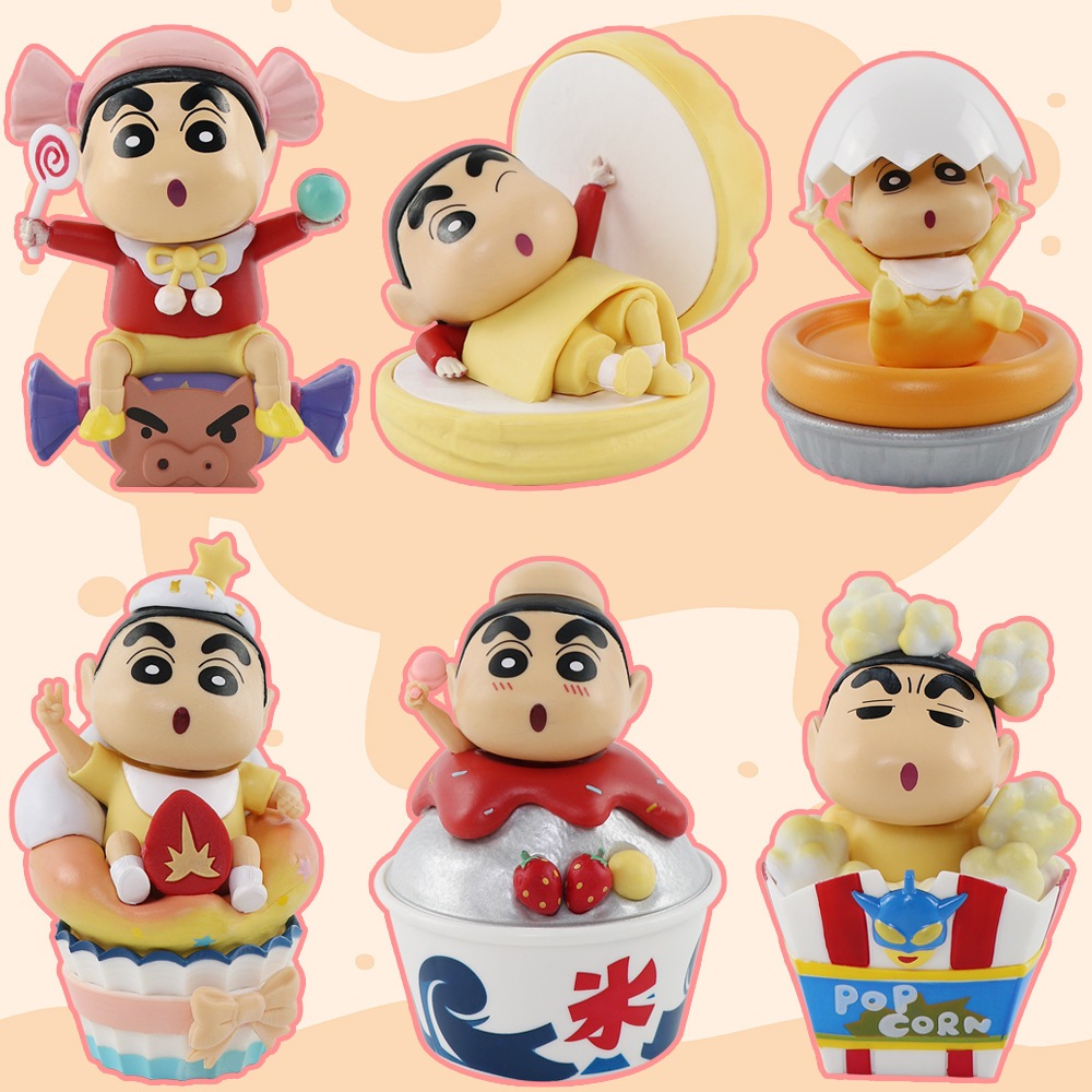 Set 6 Mô Hình Nhân Vật Phim Hoạt Hình shin-chan 7-10cm Bằng pvc