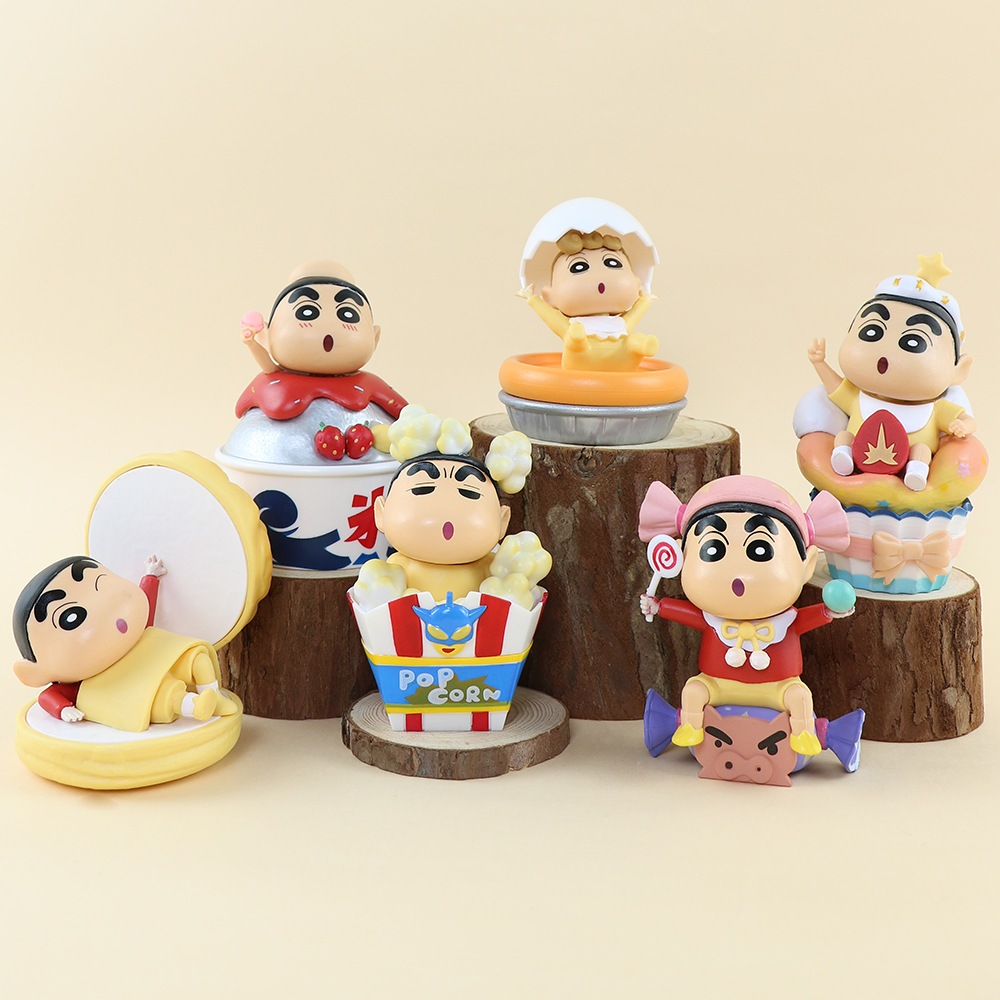 Set 6 Mô Hình Nhân Vật Phim Hoạt Hình shin-chan 7-10cm Bằng pvc