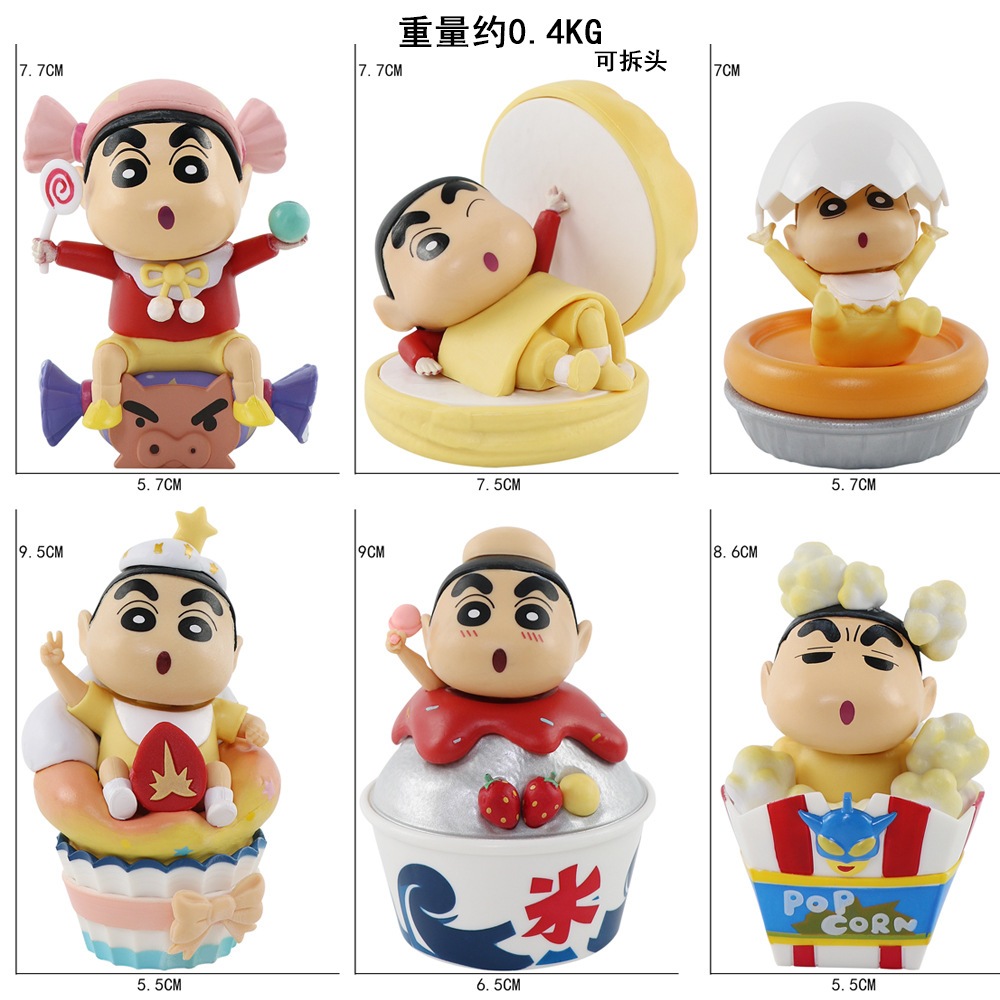 Set 6 Mô Hình Nhân Vật Phim Hoạt Hình shin-chan 7-10cm Bằng pvc