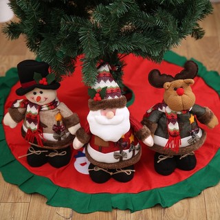 Christmas Sitting Santa Claus Snowman Reindeer Christmas Ornament Table Fireplace Decor Home Decoration Christmas Figurines Plush