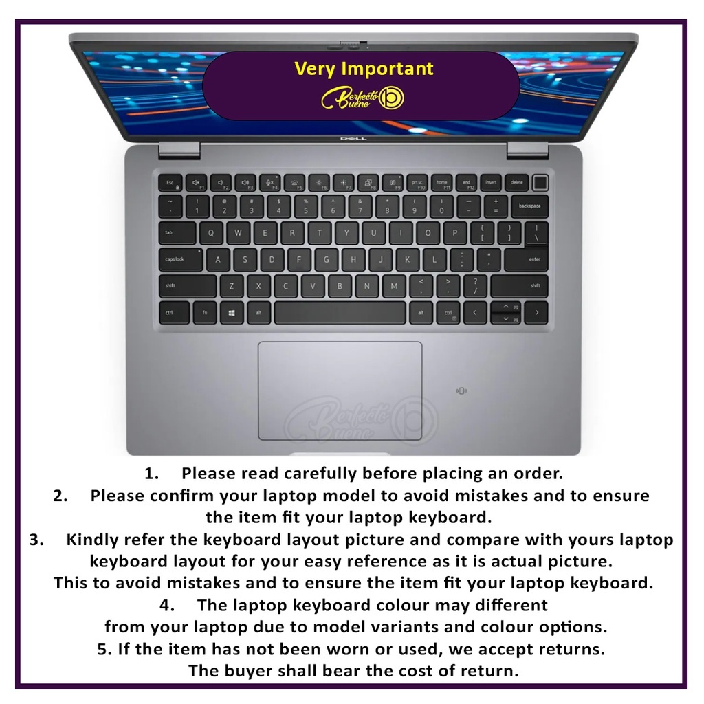 Miếng Silicon Bọc Bảo Vệ Bàn Phím Laptop Dell Latitude 14 "5420 7420 7410 / Latitude 15.6" 7520