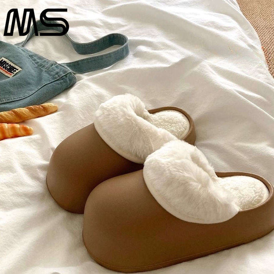 🔥Có Hàng Sẵn🔥Dép cotton Bít Mũi Đi Trong Nhà Đế Dày Giữ Ấm Mùa Đông Cho Nữ