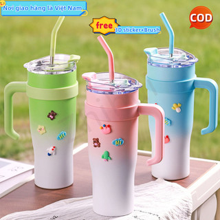 Ly giữ nhiệt Bình giữ nhiệt nóng lạnh 1200ml 40oz Bình Nước Giữ Nhiệt Bằng Thép Không Gỉ