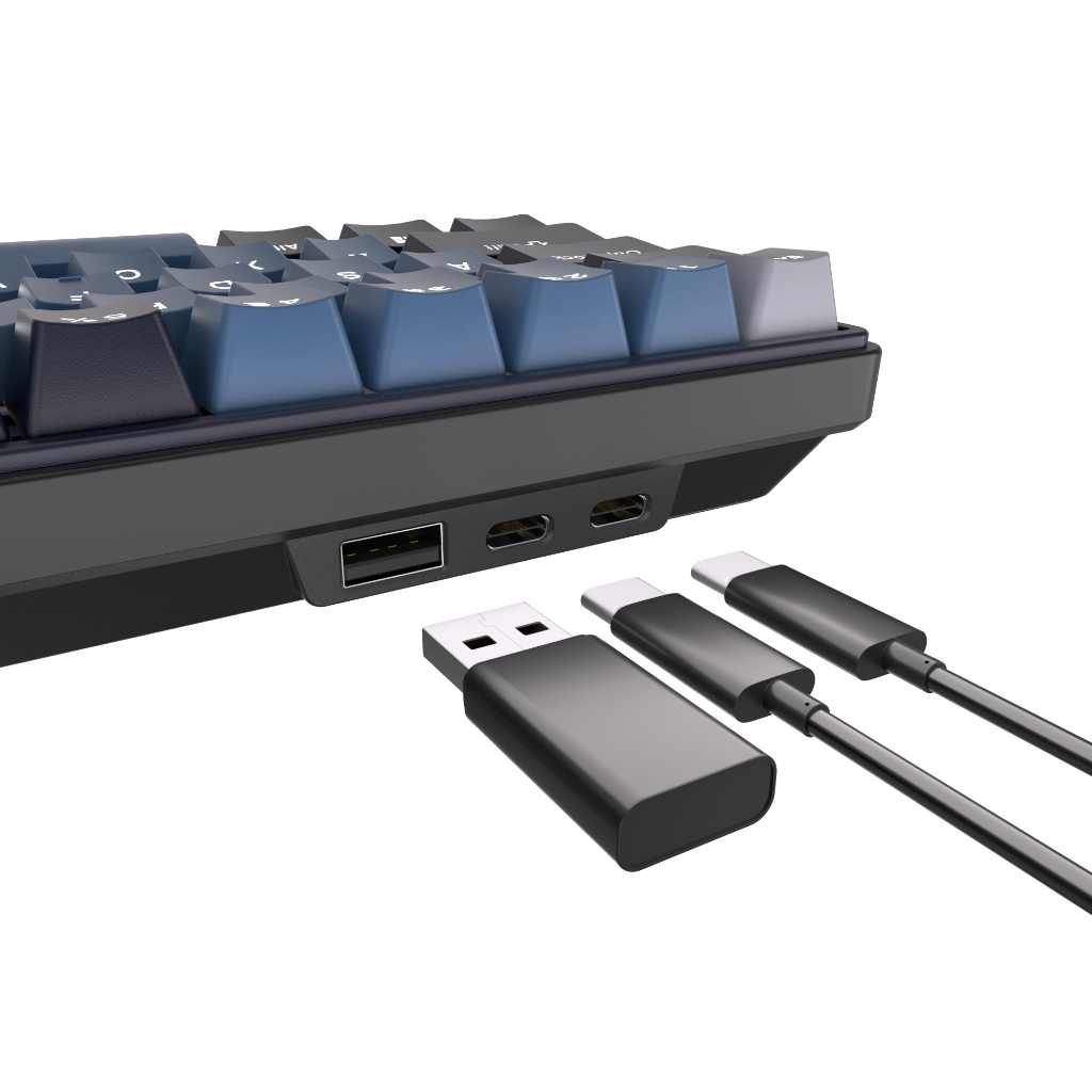 Bàn Phím Cơ gaming Không Dây 3 Chế Độ rk61plus rk61 rgb Hotswp Shark61 plus