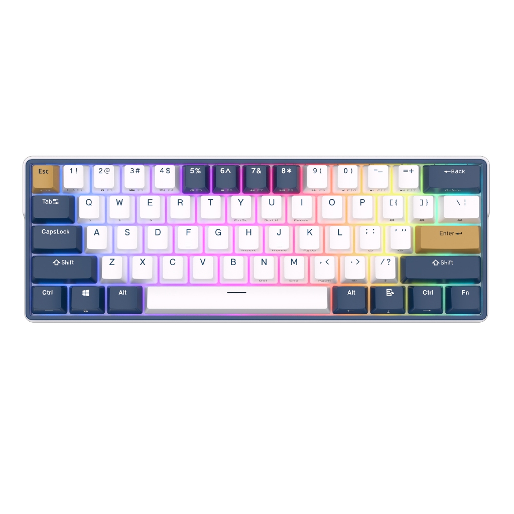 Bàn Phím Cơ gaming Không Dây 3 Chế Độ rk61plus rk61 rgb Hotswp Shark61 plus