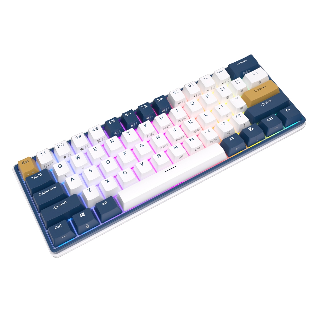 Bàn Phím Cơ gaming Không Dây 3 Chế Độ rk61plus rk61 rgb Hotswp Shark61 plus