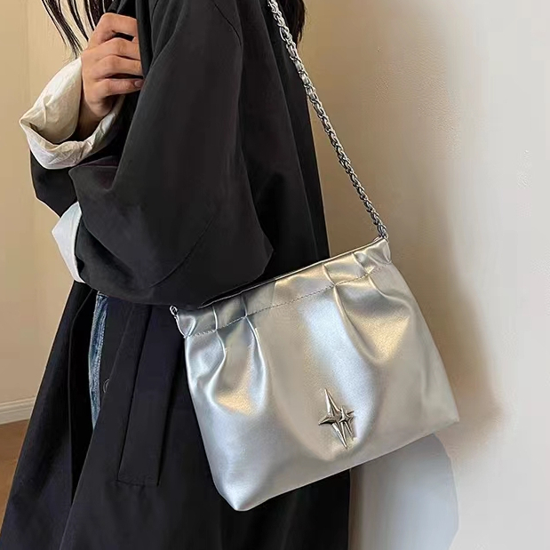 Chic joy Túi Đeo Chéo Vai Sức Chứa Lớn Màu Trơn Đơn Giản Phong Cách retro Âu Mỹ y2k Thời Trang Thường Ngày Cho Nữ