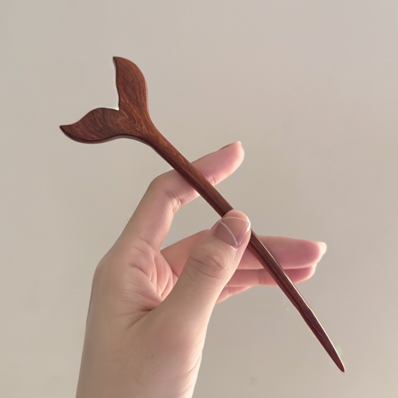 Trâm Cài Tóc Bằng Gỗ Đàn Hương Hình Đuôi Cá Phong Cách Trung Hoa Đơn Giản Thu Hút Và Thu Hút