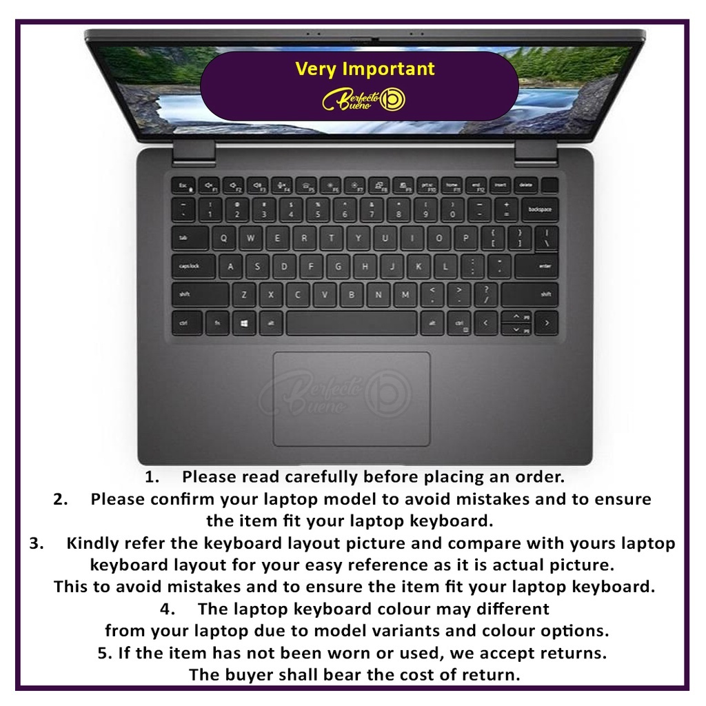 Miếng Dán Bảo Vệ Bàn Phím Laptop Dell Latitude 5320 5330 7320 7330 13.3 I7-1185G7 Bằng Silicon 14 inch Chống Thấm Nước Chống Bụi