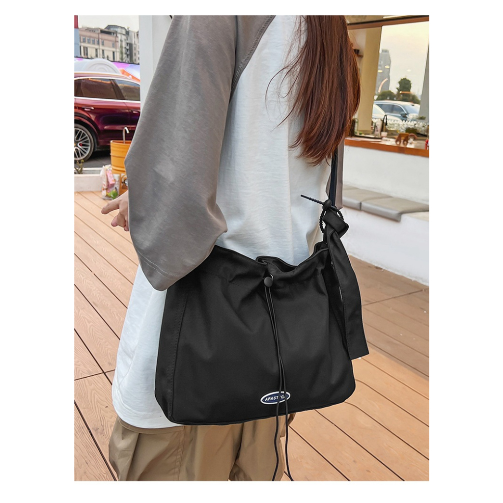 Guangluo Túi Đeo Chéo Vai Bằng nylon Màu Trơn Phong Cách Thể Thao Thời Trang Thường Ngày