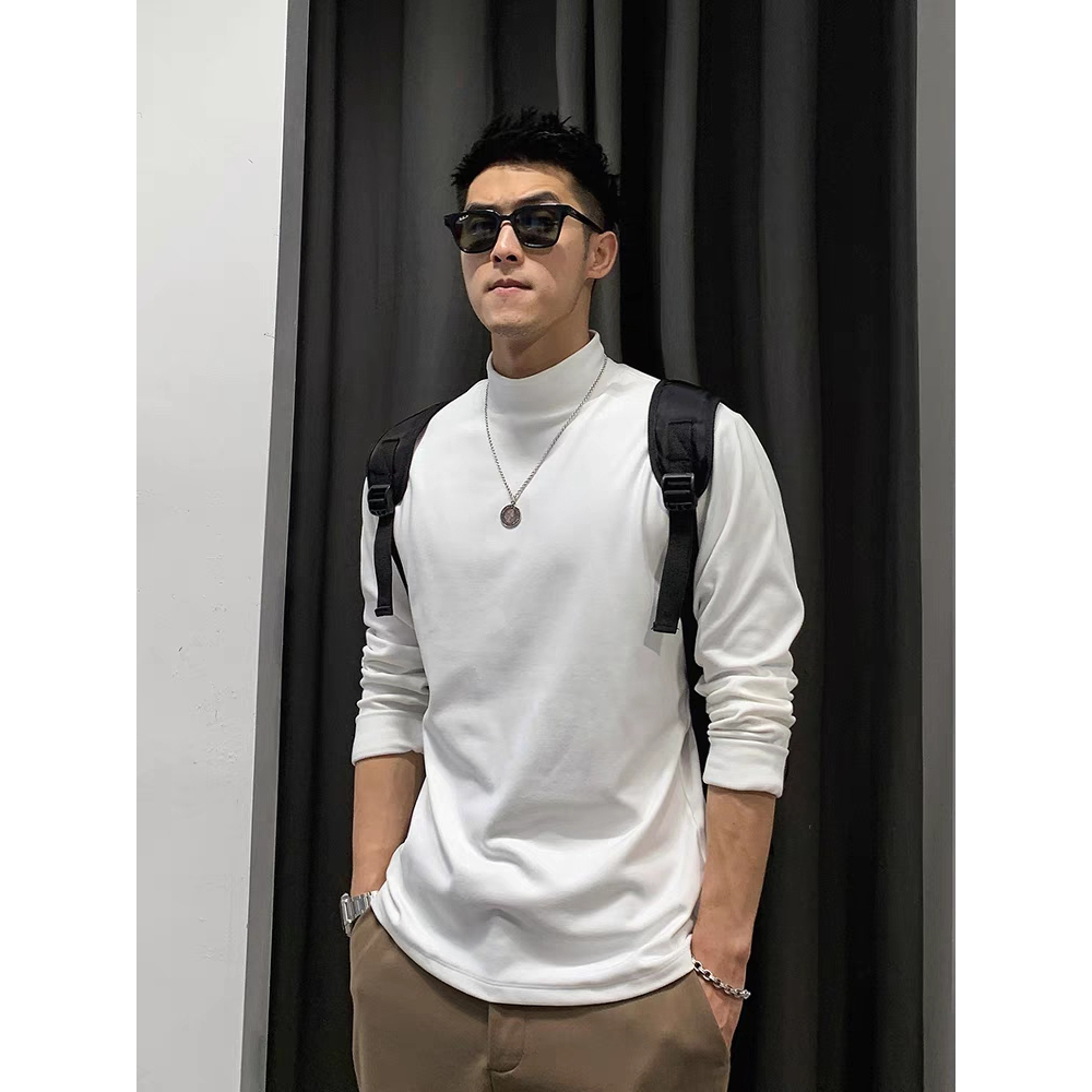 Áo Thun Tay Dài Cổ Lọ Dáng Ôm Thời Trang Thu Đông Cho Nam