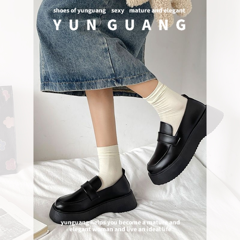 Yunguang Giày Da Đế Dày Chống Trượt Thời Trang Cho Nữ