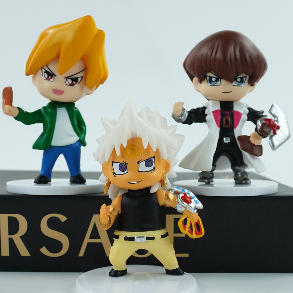 Bộ 6 Nhân Vật Hoạt Hình yu-gi-oh 9-10cm 9-10cm Yugi muto seto kaiba joey wheeler Bằng pvc Hình Cô Gái Phép Thuật Màu Đen