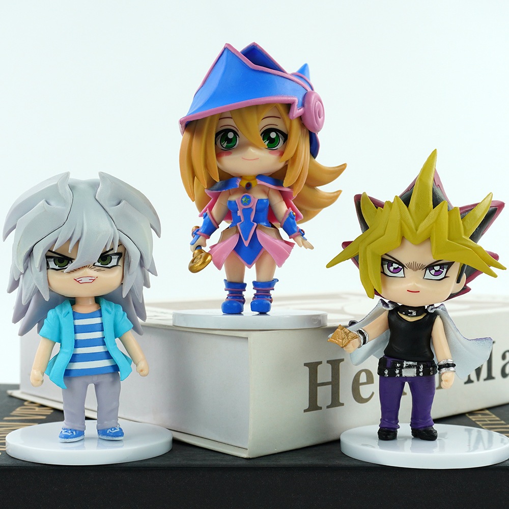 Bộ 6 Nhân Vật Hoạt Hình yu-gi-oh 9-10cm 9-10cm Yugi muto seto kaiba joey wheeler Bằng pvc Hình Cô Gái Phép Thuật Màu Đen