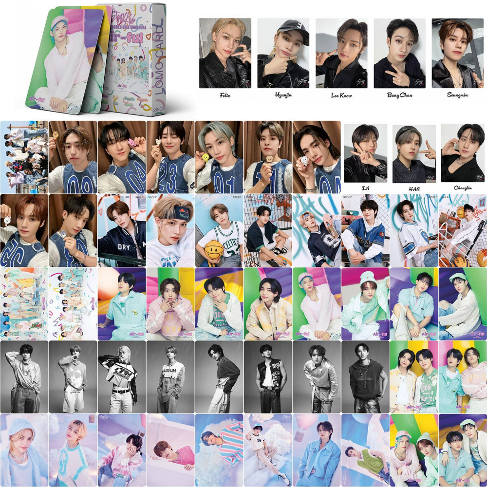 Rx Hộp 55 Tấm Ảnh lomo card Rạp Xiếc Nhóm Nhạc stray kids air-ful 5 star