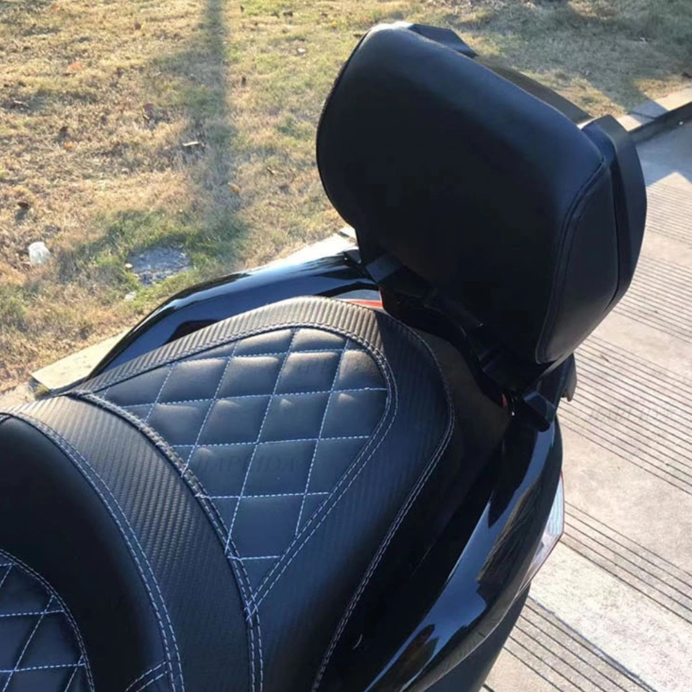 Motorlife Đệm tựa lưng phía sau xe máy bằng da PU đen phù hợp cho Yamaha Nmax155 2020