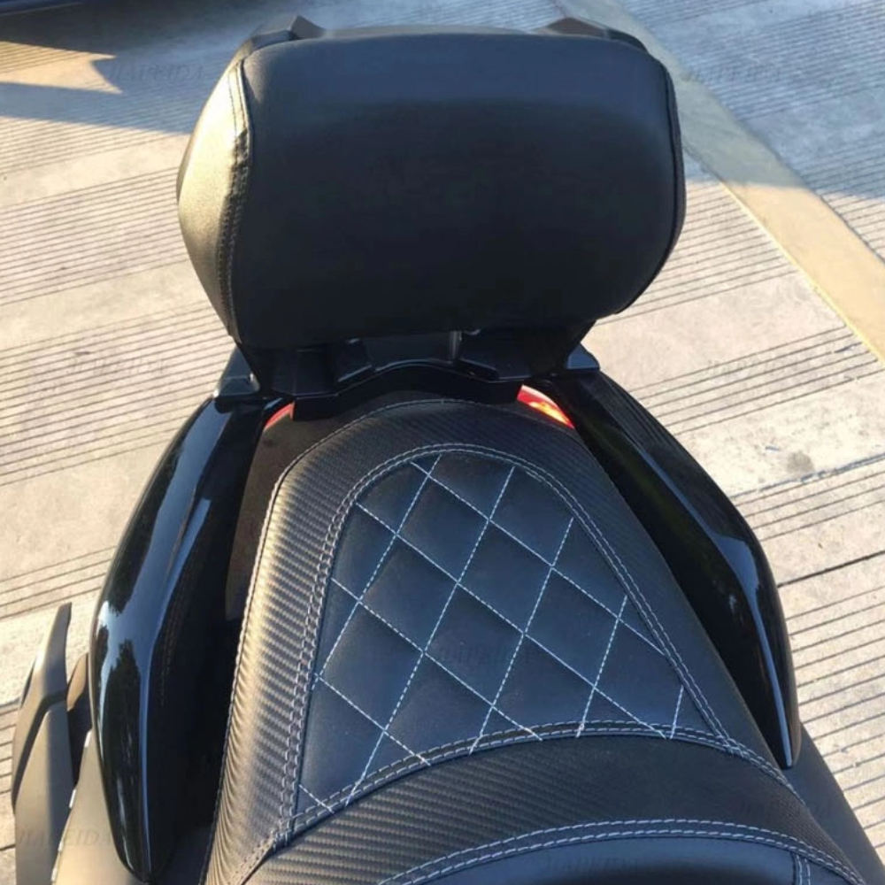 Motorlife Đệm tựa lưng phía sau xe máy bằng da PU đen phù hợp cho Yamaha Nmax155 2020