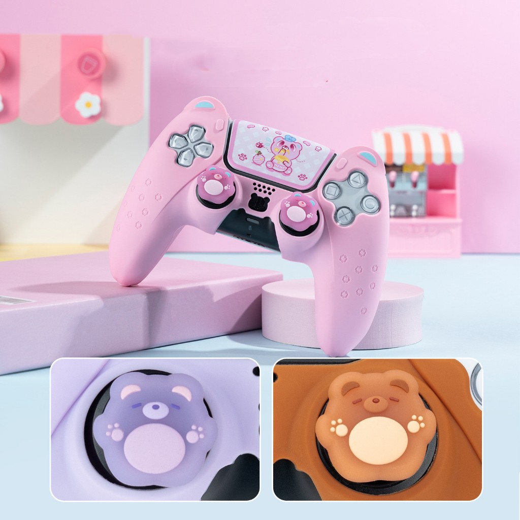 Vỏ Bọc Silicon Mềm Hình Tai Gấu Cho Tay Cầm Chơi Game ps5
