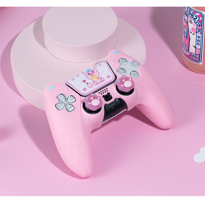 Vỏ Bọc Silicon Mềm Hình Tai Gấu Cho Tay Cầm Chơi Game ps5