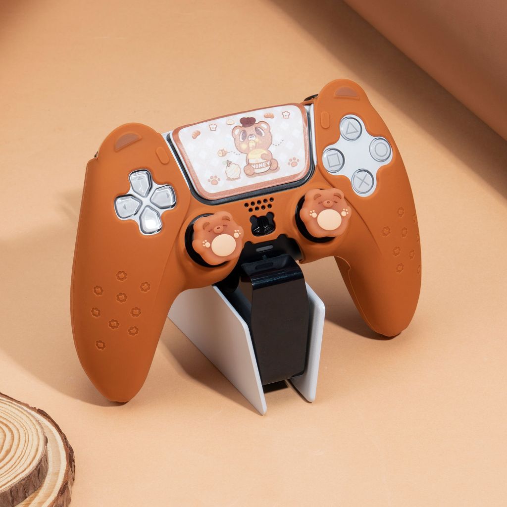Vỏ Bọc Silicon Mềm Hình Tai Gấu Cho Tay Cầm Chơi Game ps5