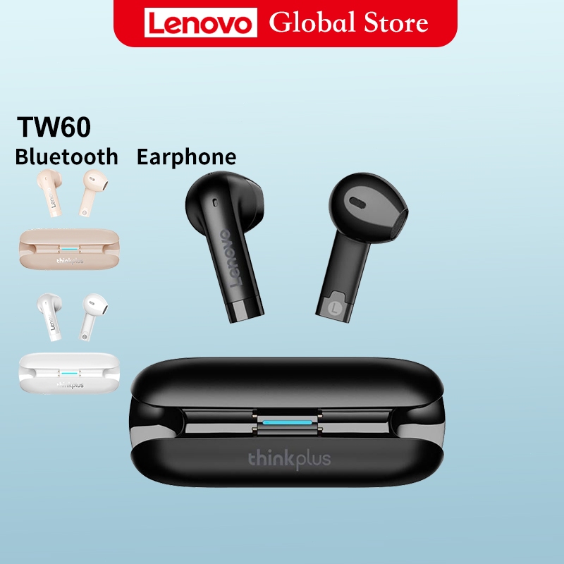 Tai nghe TWS LENOVO TW60 không dây Bluetooth 5.3 HD giảm tiếng ồn chống nước IPX5 có micro thích hợp cho iOS và Android