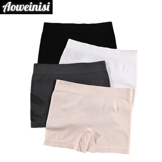 Quần lót Aoweinisi Phụ nữ Mideo quần an toàn Thắt lưng Bụng Shrink Hip Lift Sọc Graphene Cotton Seamless Flat Angle Panty