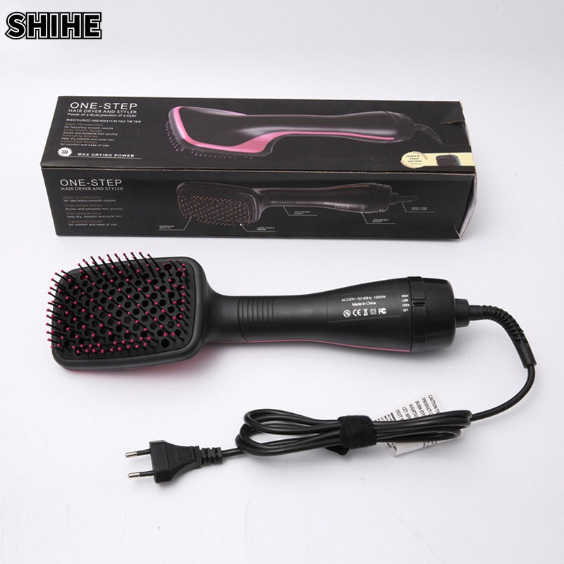 SHIHE Lược chải tóc 2 trong 1 , Máy sấy tóc ion âm, Duỗi tóc xoăn khô và ướt