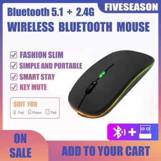 Chuột Không Dây bluetooth 5.1 2.4ghz Có Thể Sạc Lại Cho pc laptop Điện Thoại