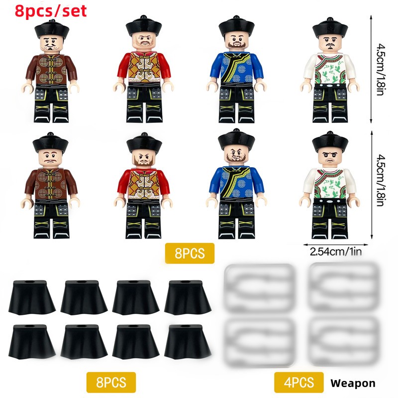 Bộ 8 Khối Đồ Chơi Lắp Ráp Phong Cách Trung Hoa Cho Bé s056