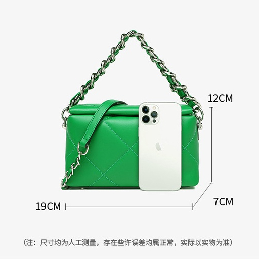 Iconzero Nữ Dây Xích Thời Trang Đeo Vai Túi Nhỏ Mini Đeo Chéo Kim Cương Túi Da Thật Cao Cấp Túi Vuông Nhỏ