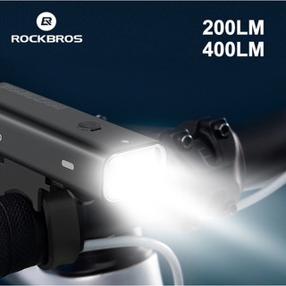 [Fulfilled by Shopee] Rockbros Đèn Pha Xe Đạp 200LM / 400LM Siêu Nhẹ Chống Thấm Nước Kèm Sạc USB Tiện Dụng Chất Lượng Cao