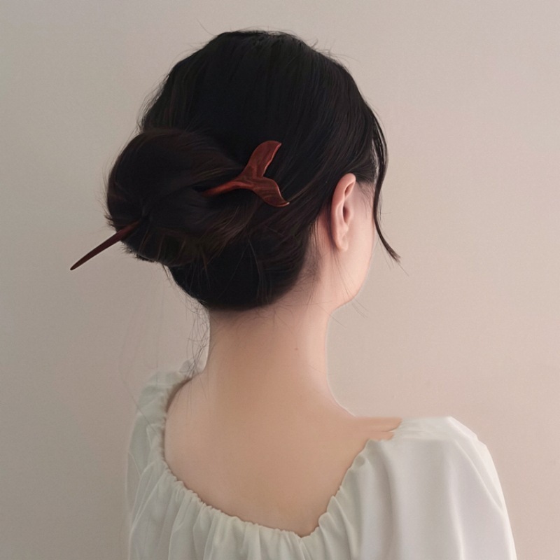 Trâm Cài Tóc Bằng Gỗ Đàn Hương Hình Đuôi Cá Phong Cách Trung Hoa Đơn Giản Thu Hút Và Thu Hút