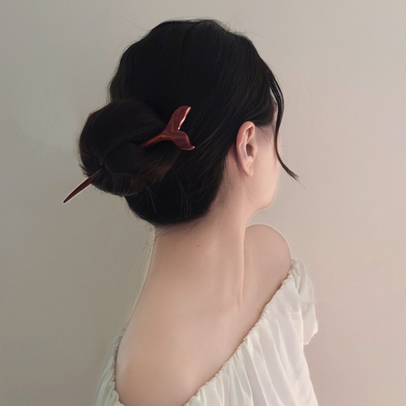 Trâm Cài Tóc Bằng Gỗ Đàn Hương Hình Đuôi Cá Phong Cách Trung Hoa Đơn Giản Thu Hút Và Thu Hút