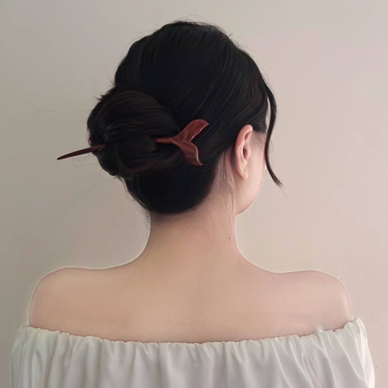 Trâm Cài Tóc Bằng Gỗ Đàn Hương Hình Đuôi Cá Phong Cách Trung Hoa Đơn Giản Thu Hút Và Thu Hút
