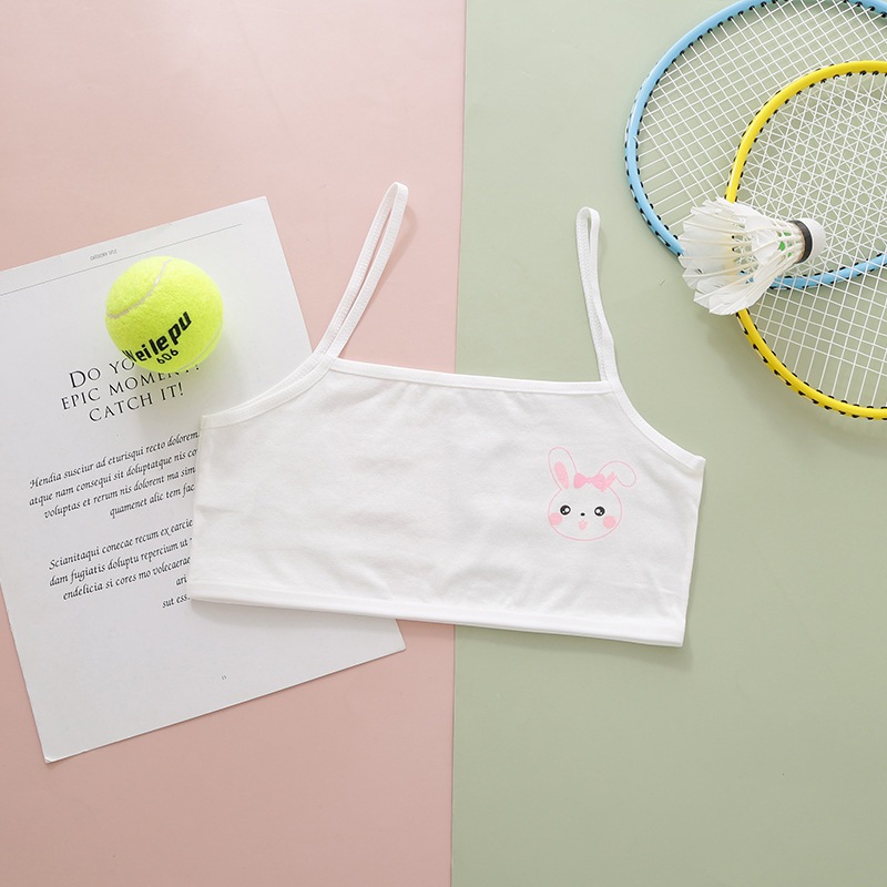 Áo Ngực Thể Thao Màu Trơn Thoáng Khí In Họa Tiết Hoạt Hình Xinh Xắn Cho Bé Gái Từ 8-15 Tuổi