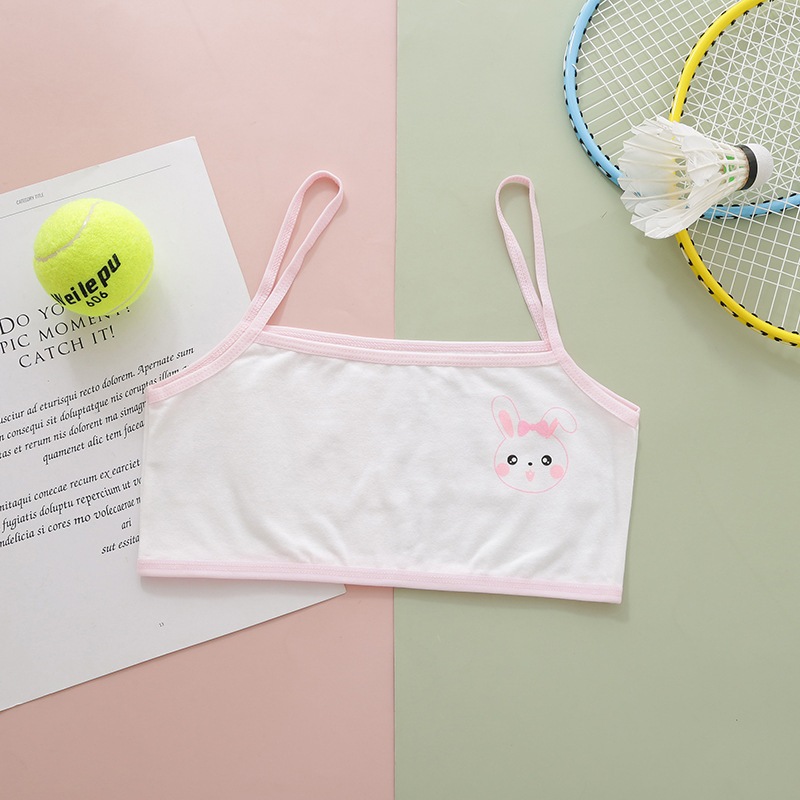 Áo Ngực Thể Thao Màu Trơn Thoáng Khí In Họa Tiết Hoạt Hình Xinh Xắn Cho Bé Gái Từ 8-15 Tuổi