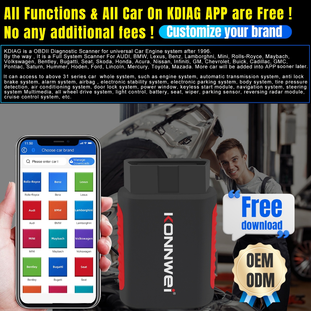 Konnwei kdiag Cho Tất Cả Các Hệ Thống Chẩn Đoán Ô Tô Phổ Quát