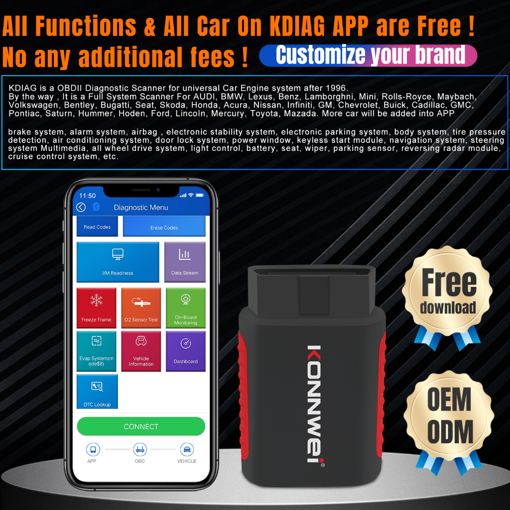 Konnwei kdiag Cho Tất Cả Các Hệ Thống Chẩn Đoán Ô Tô Phổ Quát