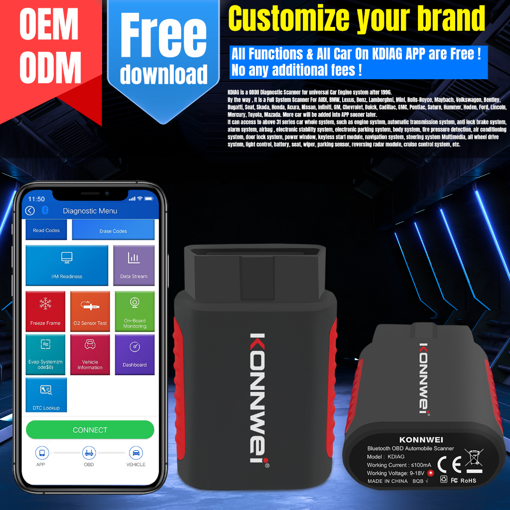 Konnwei kdiag Cho Tất Cả Các Hệ Thống Chẩn Đoán Ô Tô Phổ Quát