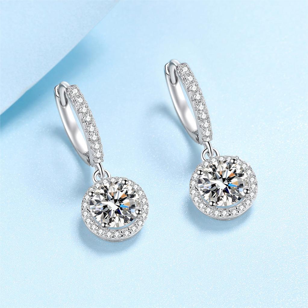 XDY-824 Bông tai bạc nữ 925 Sterling, 6,5mm zircon