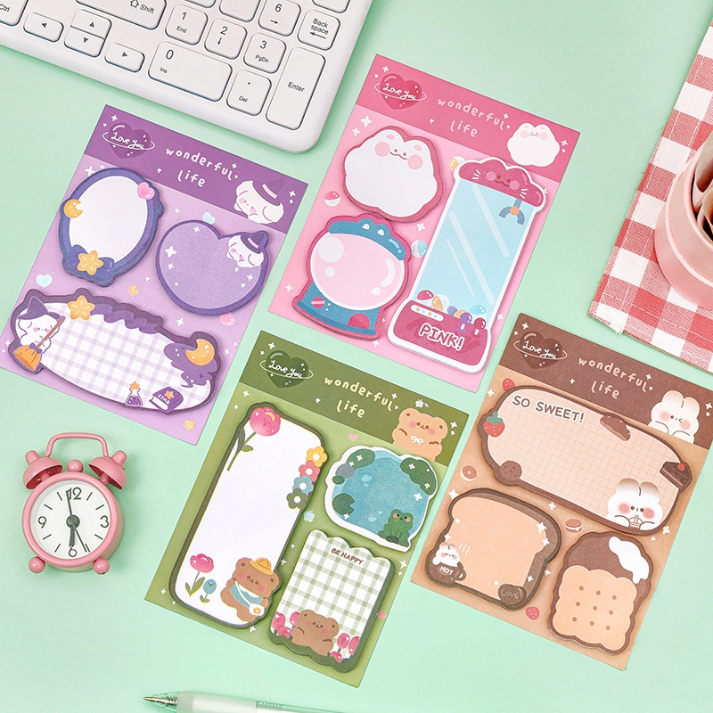 Miu🔮Set 3 món Giấy Note Wonderful Life nhiều mẫu dễ thương, giấy ghi chú