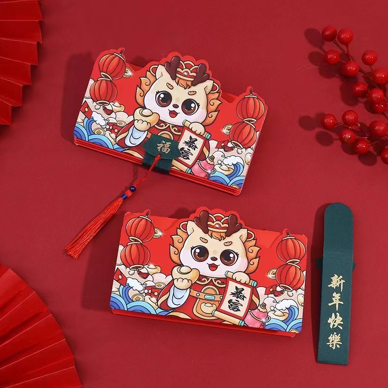 Set 2 / 6 / 10 Bao Lì Xì Mừng Năm Mới 2024 Màu Đỏ angpao