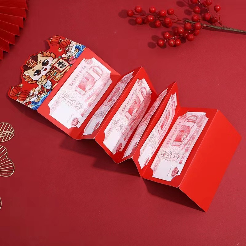 Set 2 / 6 / 10 Bao Lì Xì Mừng Năm Mới 2024 Màu Đỏ angpao