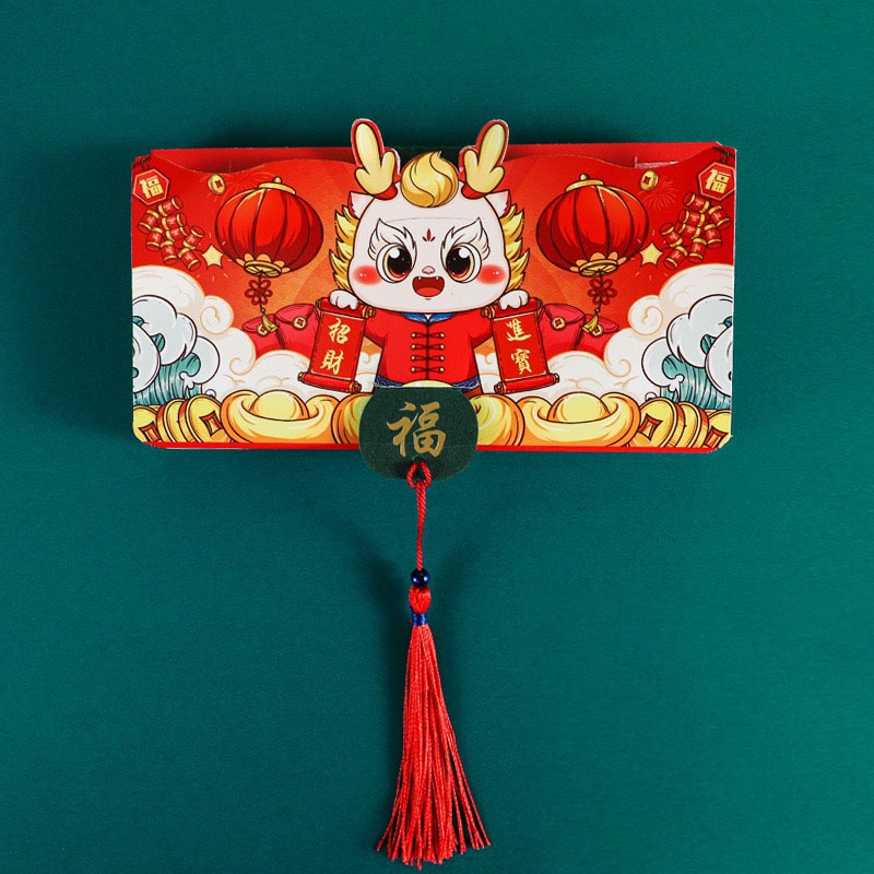 Set 2 / 6 / 10 Bao Lì Xì Mừng Năm Mới 2024 Màu Đỏ angpao